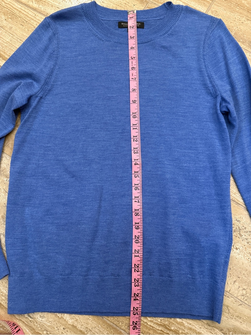 Banana Republic Extra Fine Merino Wool Sweater Cornflower Blue Medium - Picture 5 of 7